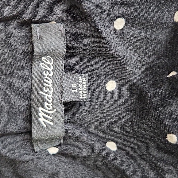 Madewell Black Ruffle Front Wrap Jumpsuit in Grid Dot - Picture 9 of 11